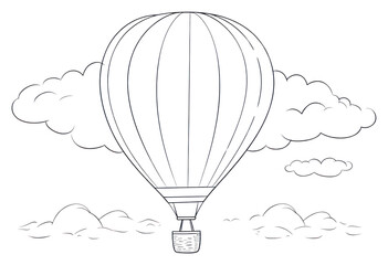 PNG Air balloon outline sketch aircraft vehicle white.