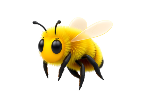 Cute and Fluffy Cartoon Bee