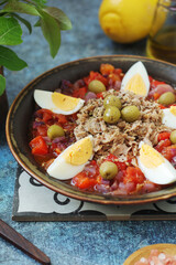 A traditional dish of Tunisian cuisine - Mechouia salad	