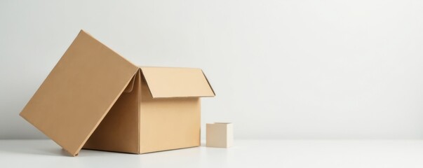 Reclaimed cardboard box storage on white surface, cardboard, cardboard storage