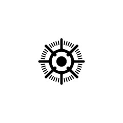 Minimalist Black & White Sunburst Logo, Abstract Geometric Design