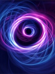 Cosmic Vortex: A mesmerizing abstract digital art piece showcasing a vibrant vortex of swirling neon lights, creating a sense of depth and movement. 