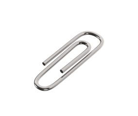 A sleek metal paperclip, perfect for organizing and securing documents, 3d illustration