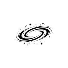 Minimalist Galaxy Illustration on Gray Background - Space Design