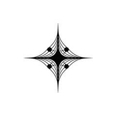Fototapeta premium Modern Geometric Starburst Icon in Black & White