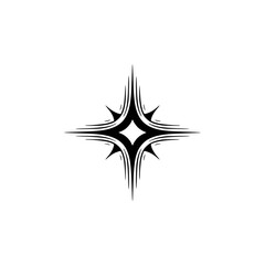 Geometric Starburst Vector Design, Black and White Minimalist Illustration