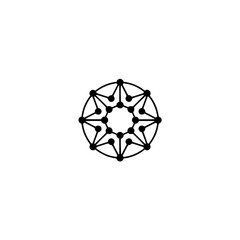 Abstract Geometric Star Mandala in Minimalist Style