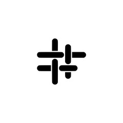 Minimalist Black Cross-Hatch Design on White Background