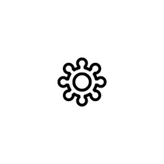 Simple Abstract Black Floral Icon on White Background