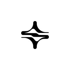 Obraz premium Abstract Black and White Symmetrical Design on White