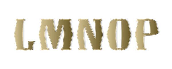 Bold uppercase letters in a gold retro style. A mix of decorative elements and a classic feel, perfect for signage, game graphics, branding, and stylish design.