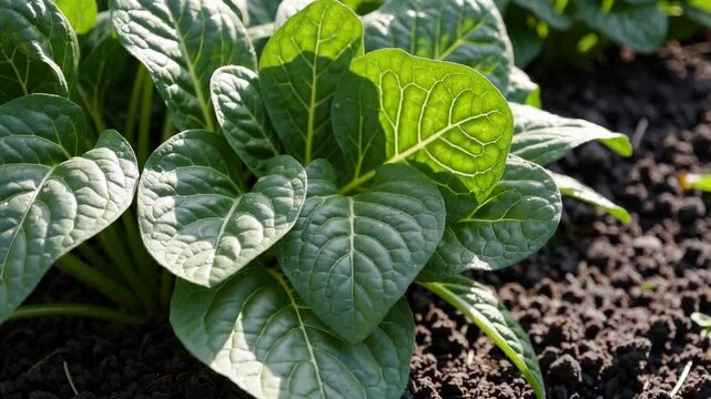 Bok Choy Growing in Agricultural Field