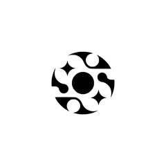 Geometric Orb: Minimalist Black & White Design Element