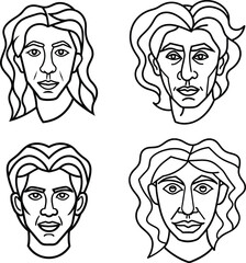 One line art vector template for coloring page