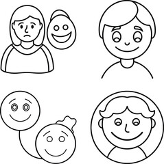One line art vector template for coloring page