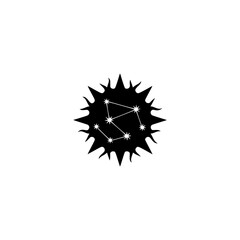 Constellation in a Starburst: Minimalist Black and White Design