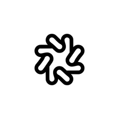 Abstract Black and White Logo, Modern Circular Design, Isolated Icon