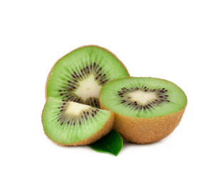 Fototapeta premium Kiwi fruit slices isolated on a white background