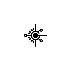 Obraz premium Abstract Tech Logo: Circuitry & Gear Integration, Minimalist Design