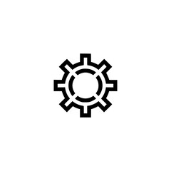 Minimalist Gear Icon: Modern Tech Symbol on Light Background