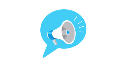 Obraz premium Megaphone Inside Speech Bubble Icon Public Announcement Concept with Megaphone