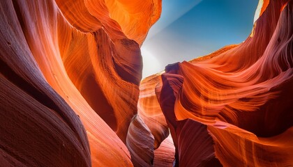 vibrant antelope canyon radiant red orange walls sunlight illuminating narrow crevices captivating geological formations