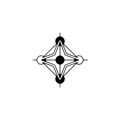 Geometric Starburst Logo: Minimalist Black and White Design