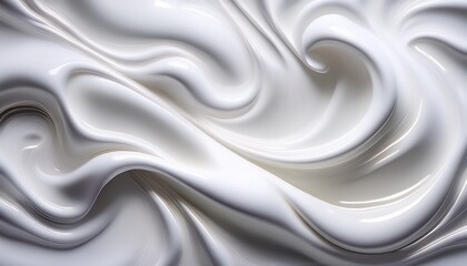 white glossy liquid waves forming soft fluid texture creamy and smooth milk surface with reflections soft fluid motion background