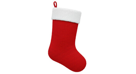 Isolated Red Christmas Stocking with White Cuff