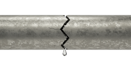 Isolated Leaking Pipe with Water Drop Water Damage