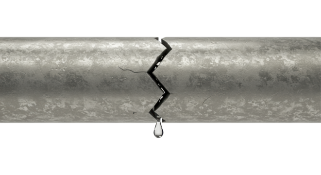 Isolated Leaking Pipe with Water Drop Water Damage