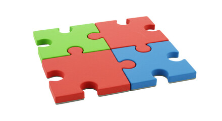 Isolated Interlocking Jigsaw Puzzle Pieces, Four Colors