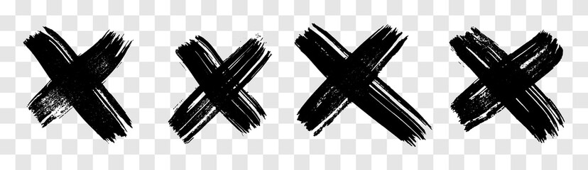 Black brush cross symbol
