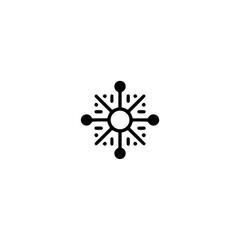 Fototapeta premium Minimalist Snowflake Icon on White Background