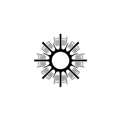 Abstract Black Sunburst Logo on White Background - Modern Design