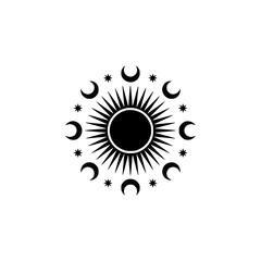 Celestial Sun and Moon Minimalist Design