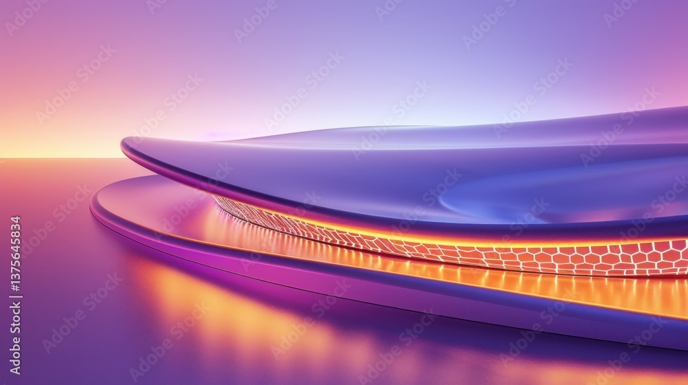 Poster a futuristic architecture-inspired abstract background with glowing edges.
