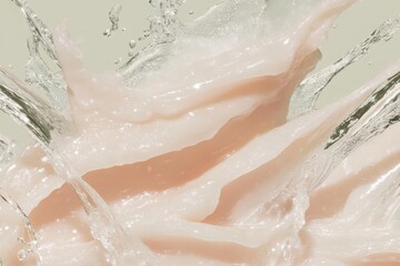 Obraz premium Abstract fluid motion with cream and water waves in dynamic harmony