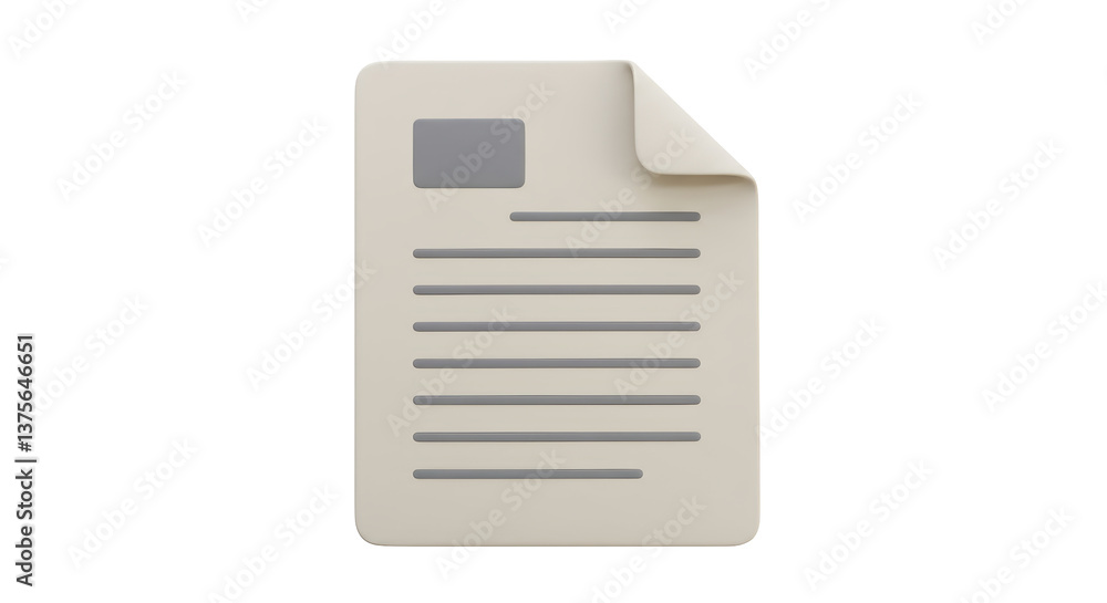 Poster isolated sheet of paper with text lines