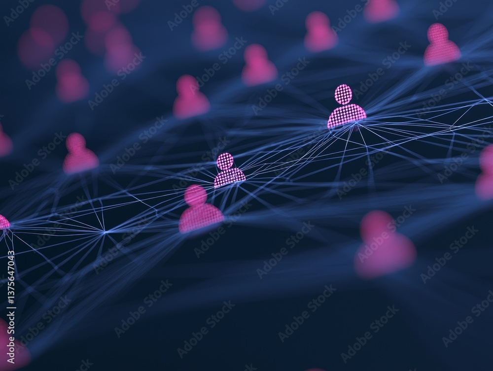 Poster the representation of technology, communication, and data transfer in a modern, futuristic design is