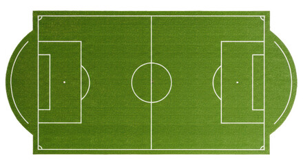 Isolated Mini Green Football Field Aerial View