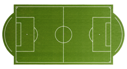 Isolated Mini Green Football Field Aerial View