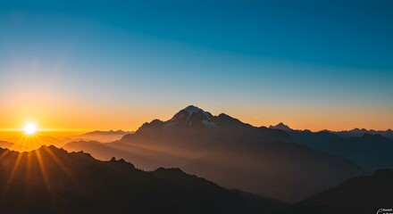 sunset in the mountains