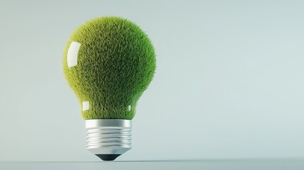 a light bulb filled with grass - concept of green ideas