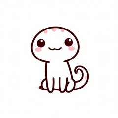 Obraz premium Adorable Cartoon Gecko Illustration Cute Reptile Character Design Kawaii Style Animal