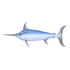 Obraz premium Swordfish isolated on a white background.Vector illustration of sea fish for restaurant menus,seafood store designs.