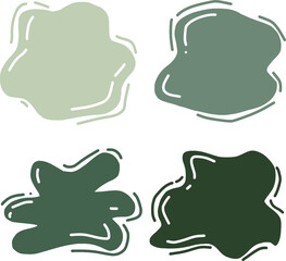 blobs green set used for decorating text illustrations	