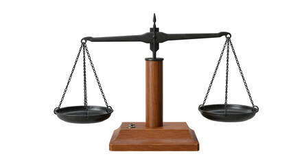 Isolated Antique Balance Scale Symbol of Justice