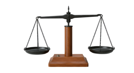 Isolated Antique Balance Scale Symbol of Justice