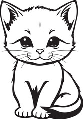 Cute kitten. Hand drawn vector illustration